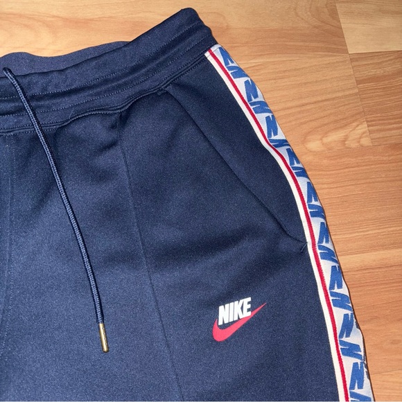 Nike Zeus Navy Joggers Track Pants W Taped Side Stripe Logo Medium Sports 90’s - Picture 7 of 16
